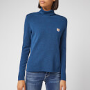 Maison Kitsuné Women's Fox Head Patch Turtleneck Jumper - Petrol