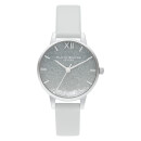 Olivia Burton Women's Wishing Wave Vegan Glitter Dial Watch - Chalk Blue/Silver