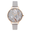 Olivia Burton Women's Abstract Floral Watch - Grey Lilac/Rose Gold