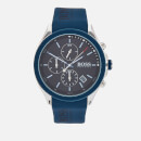 BOSS Hugo Boss Men's Velocity Leather Strap Watch - Rouge Black Blue