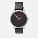 HUGO Men's Rase Leather Strap Watch - Black