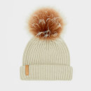 BKLYN Women's Merino Classic Pom Pom Hat - Oatmeal/Brown