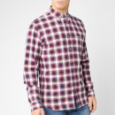 Lacoste Men's Flannel Plaid Shirt - Bordeaux