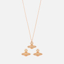Vivienne Westwood Women's Minnie Bas Relief Pendant and Earrings Giftset - Crystal/Rose Gold