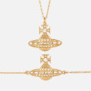 Vivienne Westwood Women's Minnie Bas Relief Bracelet and Pendant Giftset - Gold Crystal