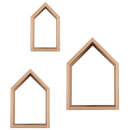 Snüz House Shaped Nursery Shelves - Natural (Set of 3)