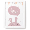Snüz Hey Bunny Nursery Print - Pink