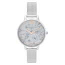 Olivia Burton Women's Terrazzo Florals Mesh Watch - Silver