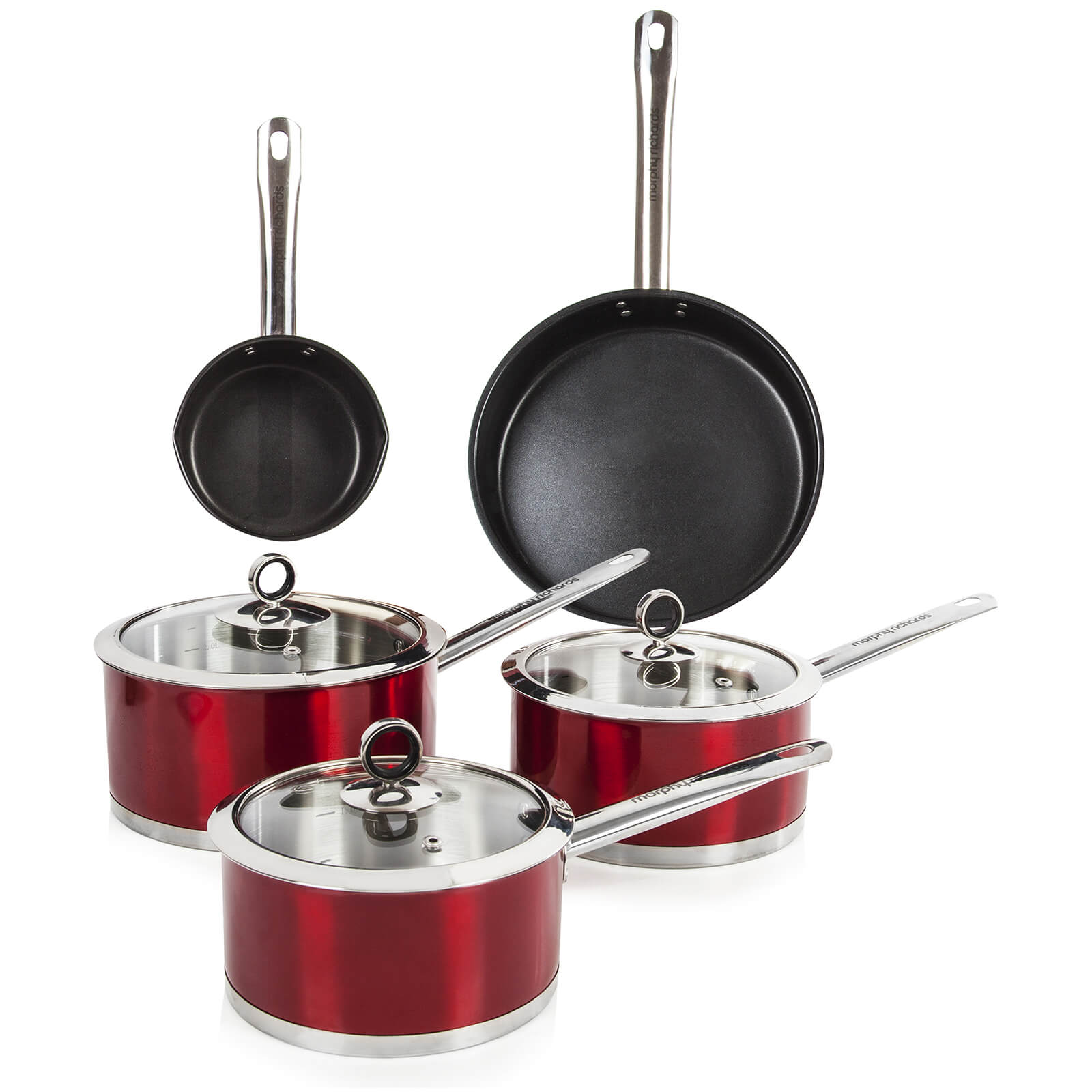 Morphy Richards 46411 Accents 5 Piece Pan Set Red Homeware Zavvi