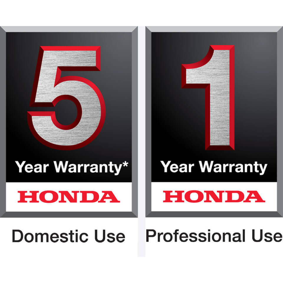 5 year warranty honda, domestic use 1 year warranty honda professional use