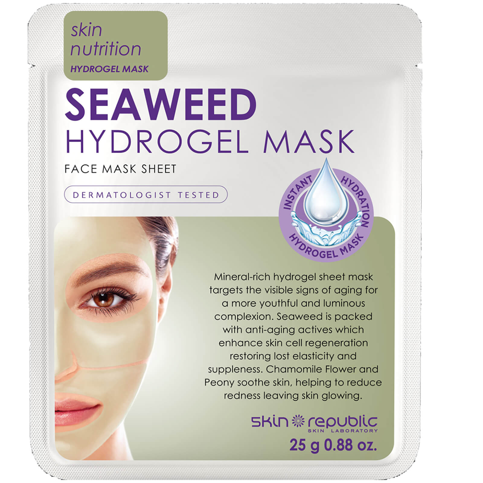 skin republic hydrogel face sheet mask seaweed 25g