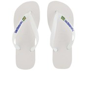 Havaianas Unisex Brasil Logo Flip Flops - White