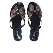 Melissa Women's Harmonic Glitter Bow Flip Flops - Black