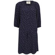 Maison Scotch Women's Printed Beaded Neckline Dress - Navy