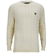 Lyle & Scott Men's Long Sleeve Crew Neck Cable Jumper - Ivory