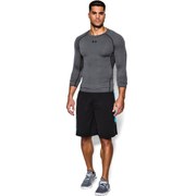 Under Armour Men's Armour Heat Gear Long Sleeve Compression Training Top - Carbon Heather/Black