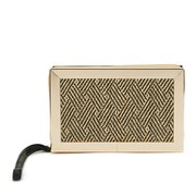 French Connection Women's Clara Box Clutch Bag - Black/White Aztec