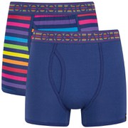 Crosshatch Men's Refracto 2-Pack Boxer Shorts - Multi/Sapphire