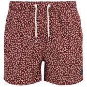 Native Youth Men's Fallen Flower Print Swim Shorts - Burgundy