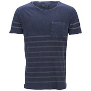 Jack & Jones Originals Men's Striped Corner T-Shirt - Peacoat