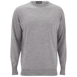John Smedley Men's Merino Wool Crew Neck Knitted Jumper - Silver
