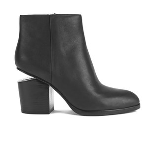 Alexander Wang Women's Gabi Leather Heeled Ankle Boots - Black/Rhodium