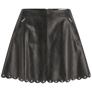 REDValentino Women's Leather Studded Skirt - Black