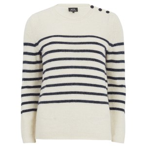 A.P.C. Women's Stripe Jumper - Blanc Casse