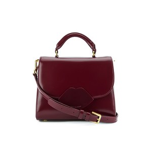 Lulu Guinness Women's Izzy Small Polished Calf Leather Grab Bag - Garnet