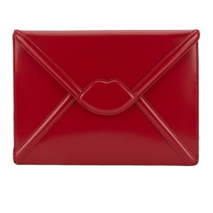 Lulu Guinness Women's Catherine Large Lips Envelope Clutch Bag - Red
