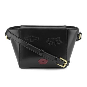 Lulu Guinness Women's Pixie Small Taped Face Cross Body Bag - Black