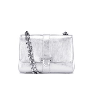 Aspinal of London Letterbox Chain Bag - Silver Smooth