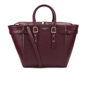 Aspinal of London Women's Marylebone Medium Tote Bag - Burgundy Saffiano