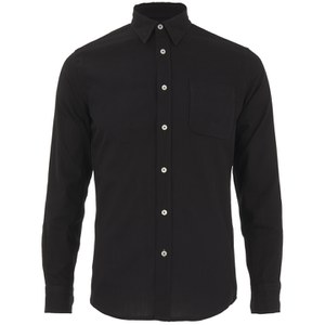 Knutsford x Tripl Stitched Men's Long Sleeve Woven Pique Shirt - Black