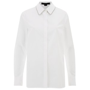 Alexander Wang Women's Fitted Shirt with Ballchain Collar - Sterile