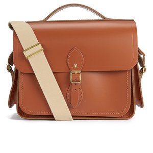 The Cambridge Satchel Company Men's Large Cartridge Bag with Side Pockets - Russet