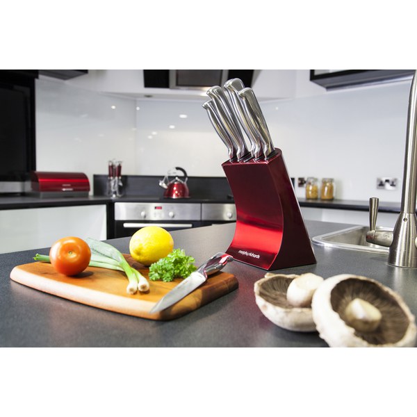 Morphy Richards 46291 5 Piece Knife Block Red IWOOT