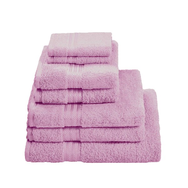 Restmor 100% Egyptian Cotton 7 Piece Supreme Towel Bale Set (500gsm) - Mauve: Image 01