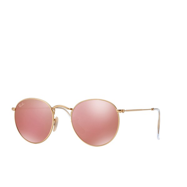 ray ban round metal pink mirror