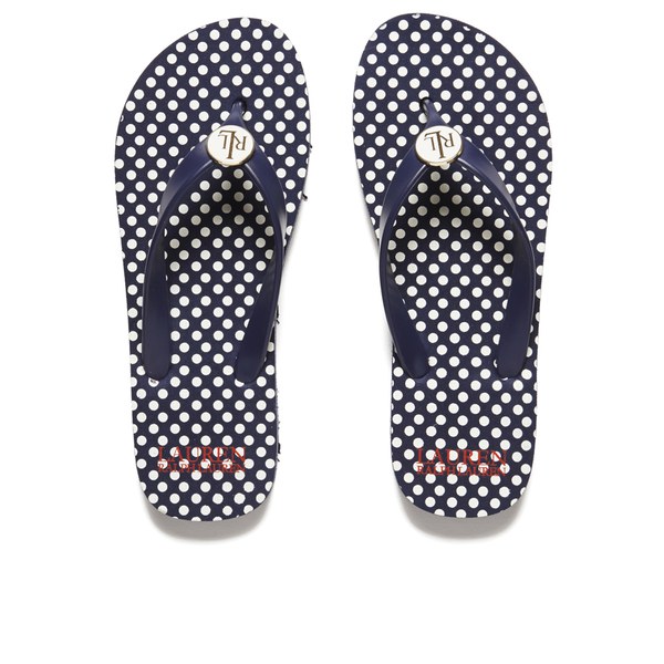 Lauren Ralph Lauren Women's Elissa II Polka Dot Flip Flops Navy