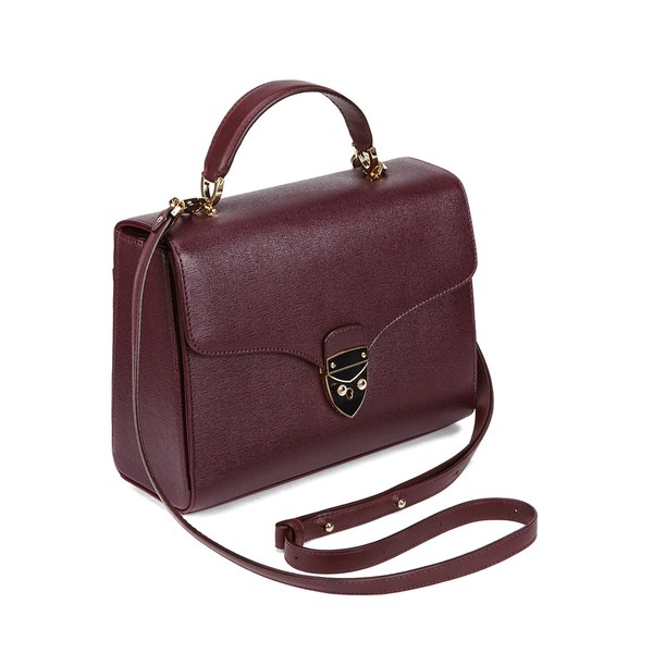 Aspinal of London Women's Mayfair Bag - Burgundy Saffiano: Image 31
