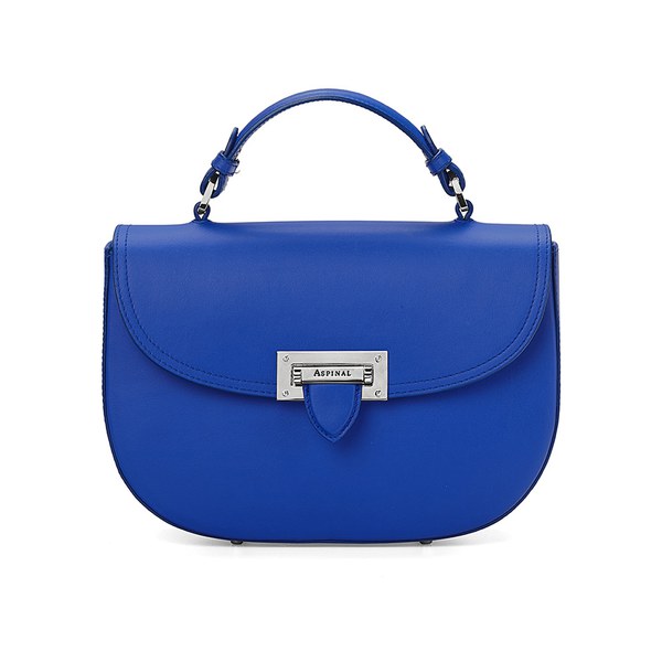 Aspinal of London Letterbox Saddle Bag - Cobalt Blue: Image 01