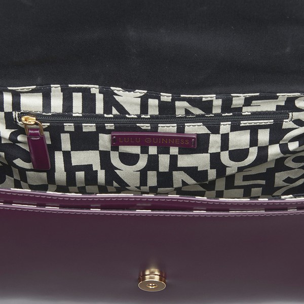 Lulu Guinness Women's Polished Calf Edie Briefcase - Damson: Image 31