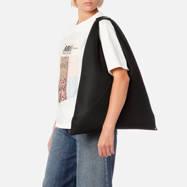 mm6 maison margiela womens japanese net fabric bag - black