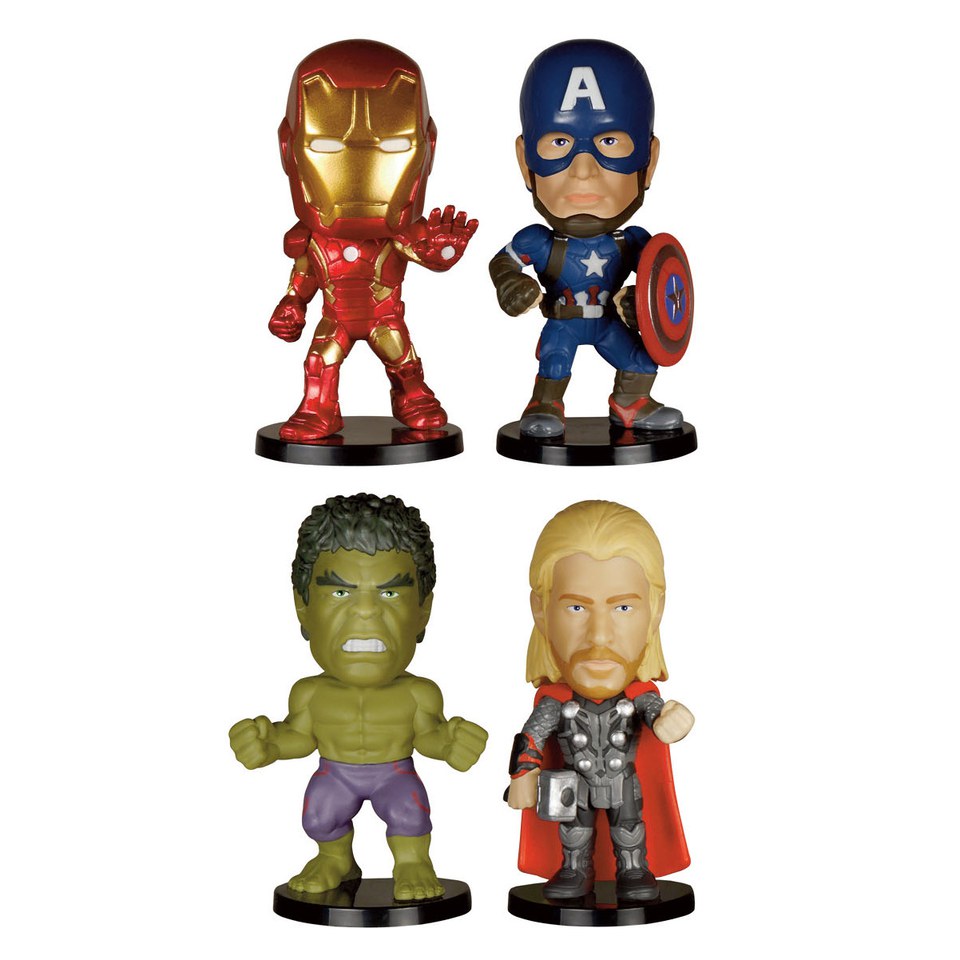 Marvel Avengers Age of Ultron Bobble Head Action Figure Set IWOOT