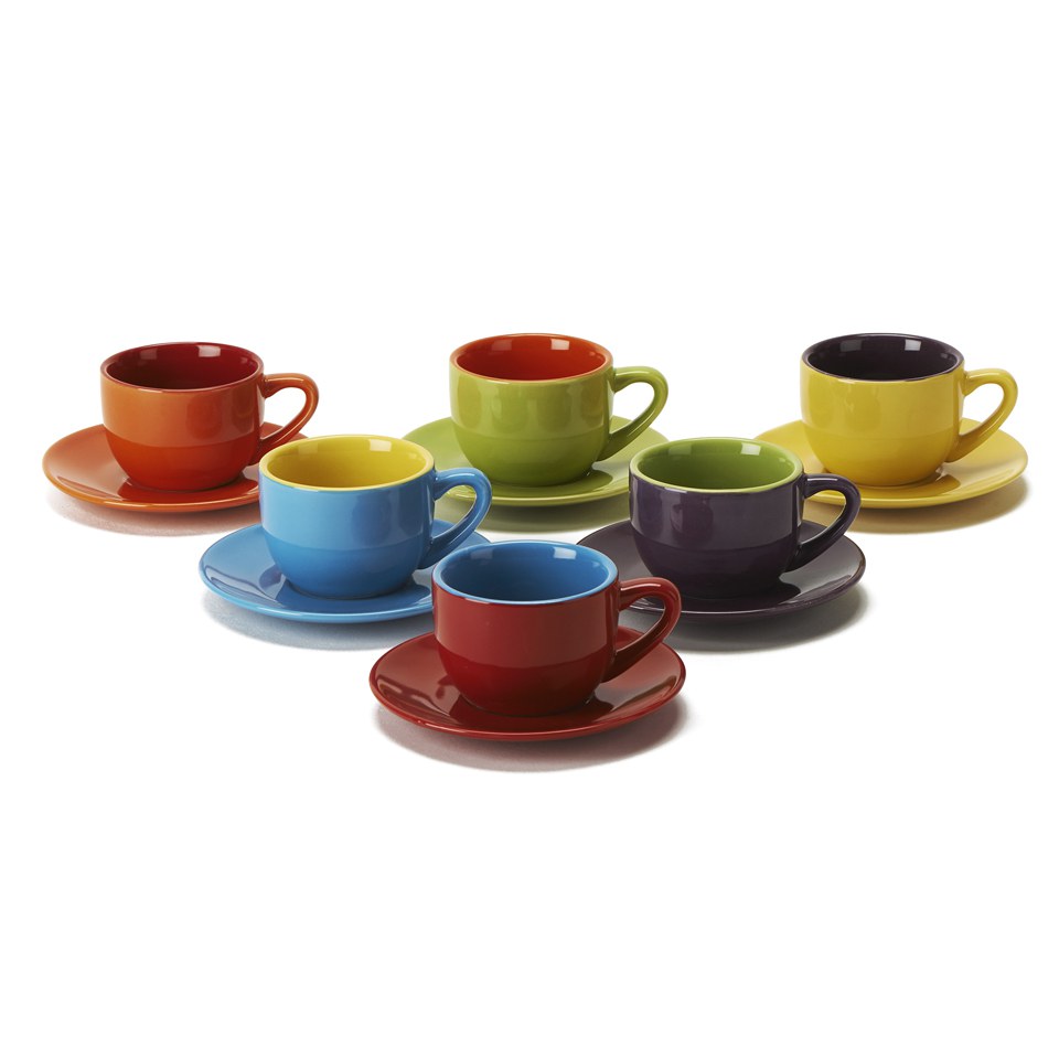 Bia Set of 6 Espresso Cups and Saucers IWOOT