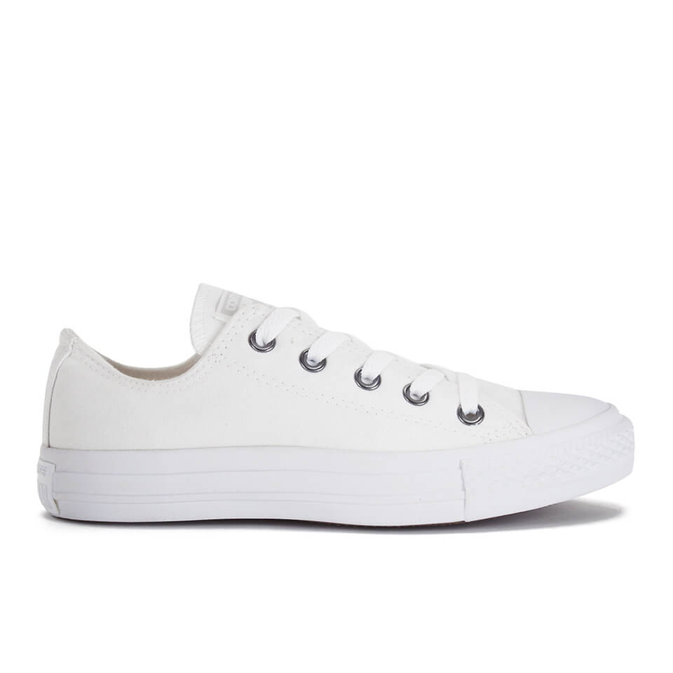 Converse Unisex Chuck Taylor All Star Ox Canvas Trainers White Monochrome Silver Free Uk
