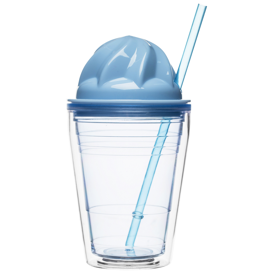 Sagaform Sweet Plastic Milkshake Cup 350ml Blue IWOOT