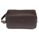 Barbour Men's Compact Leather Wash Bag - Brown
