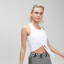 Essentials Training Tie Front Crop Vest - White